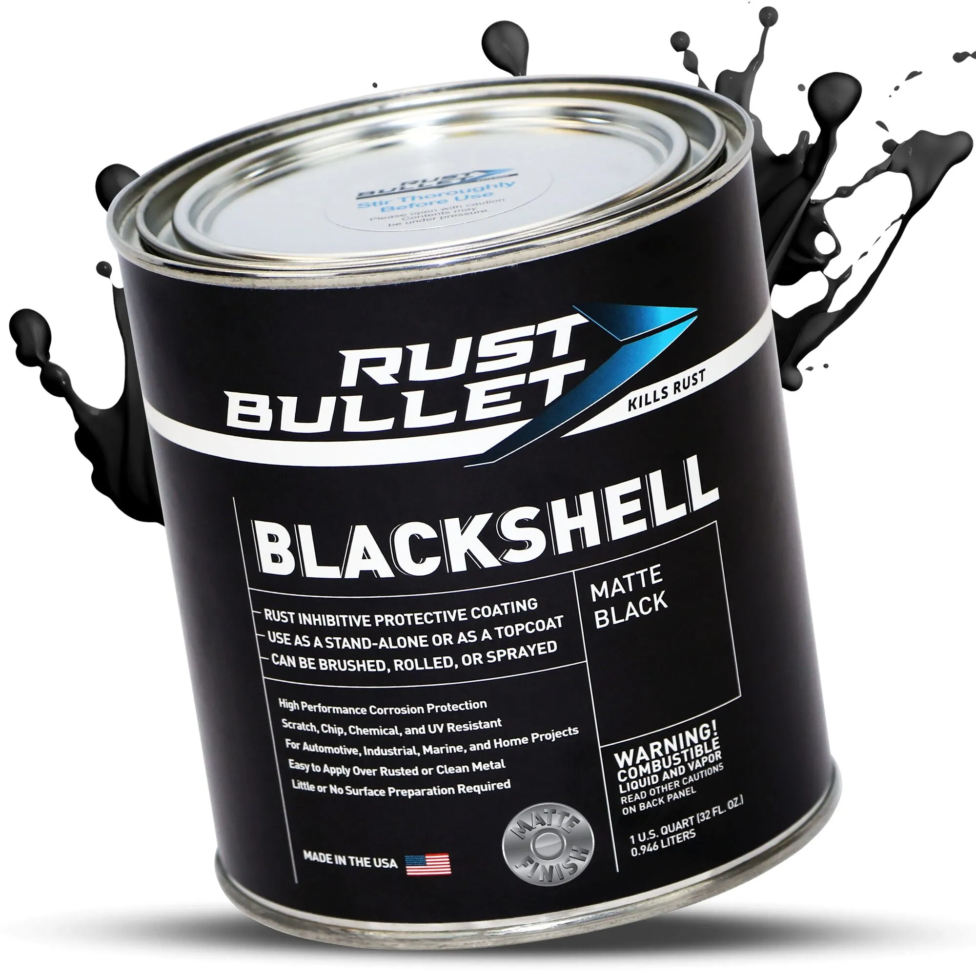 BlackShell Matte Rust Prevention Protective Coating - Quart