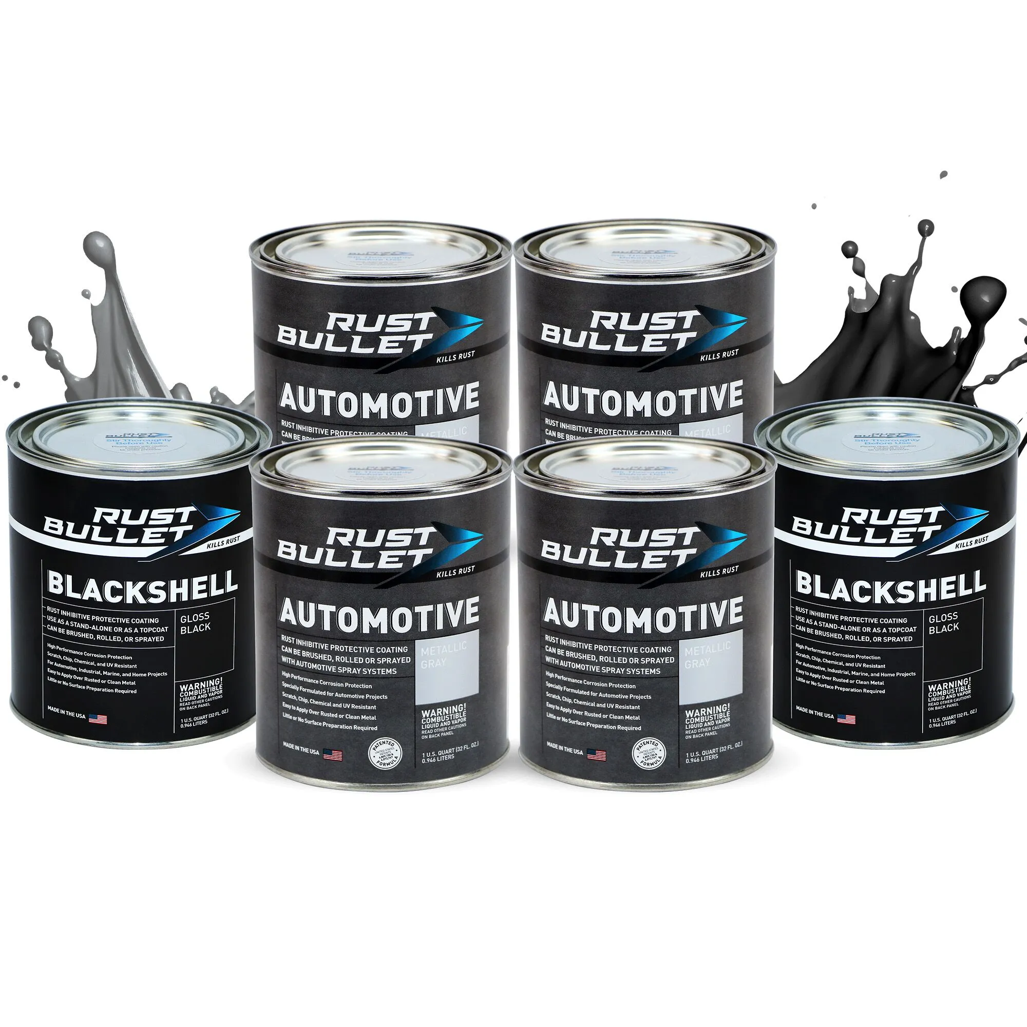 Rust Bullet 6 Quart Combo – Auto Rust Inhibitor with Topcoat Options