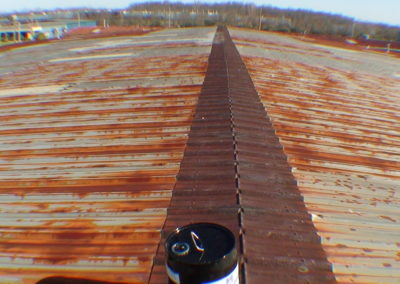 Rust Bullet Rust Paint on Metal Roof -3