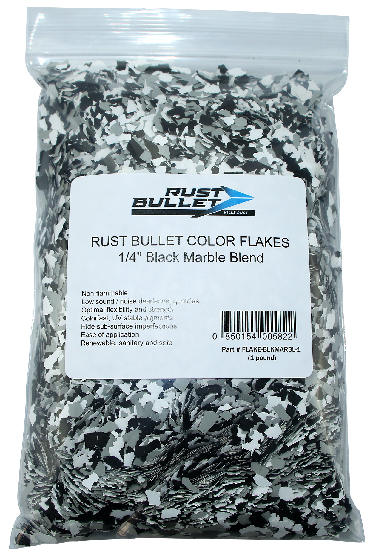 Rust Bullet Decorative Flakes Black Marble